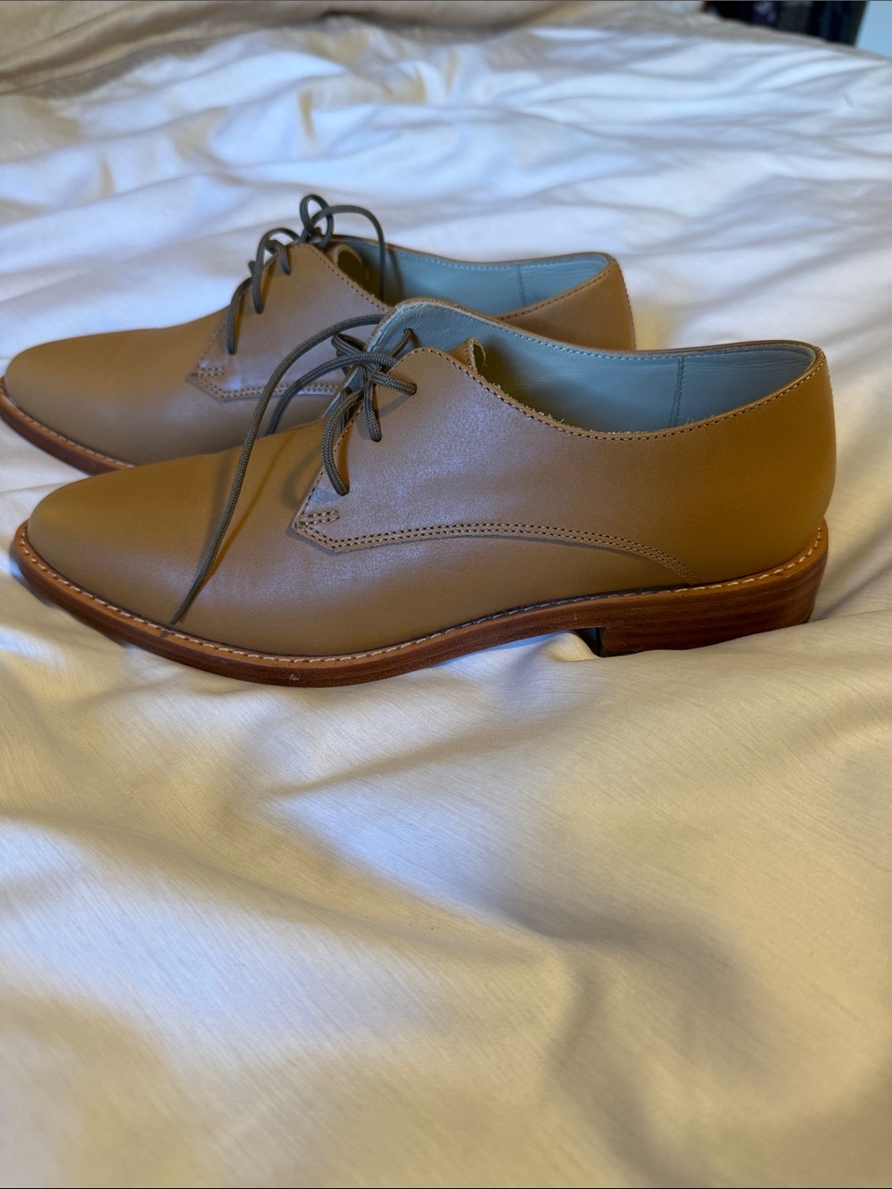 Nisolo Tan Leather Derby Oxfords